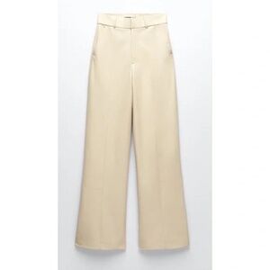 Zara Cream Wide-Leg Trousers
